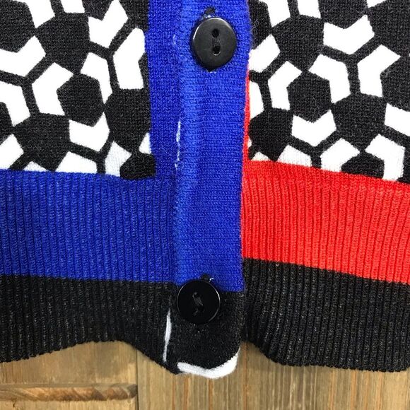 Joseph A Womens Cardigan Sweater Geometric Hive Print Stretch Size Small - Picture 11 of 16